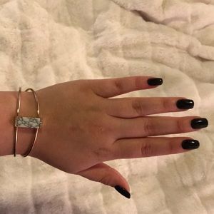 Gold and marble cuff bracelet